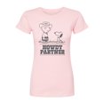 thumbnail image 1 of Peanuts - Charlie Snoopy Howdy Partner -Juniors Fitted Short Sleeve Graohic T-Shirt, 1 of 4