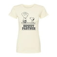 thumbnail image 1 of Peanuts - Charlie Snoopy Howdy Partner -Juniors Fitted Short Sleeve Graohic T-Shirt, 1 of 5