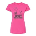 thumbnail image 1 of Peanuts - Charlie Snoopy Howdy Partner -Juniors Fitted Short Sleeve Graohic T-Shirt, 1 of 5
