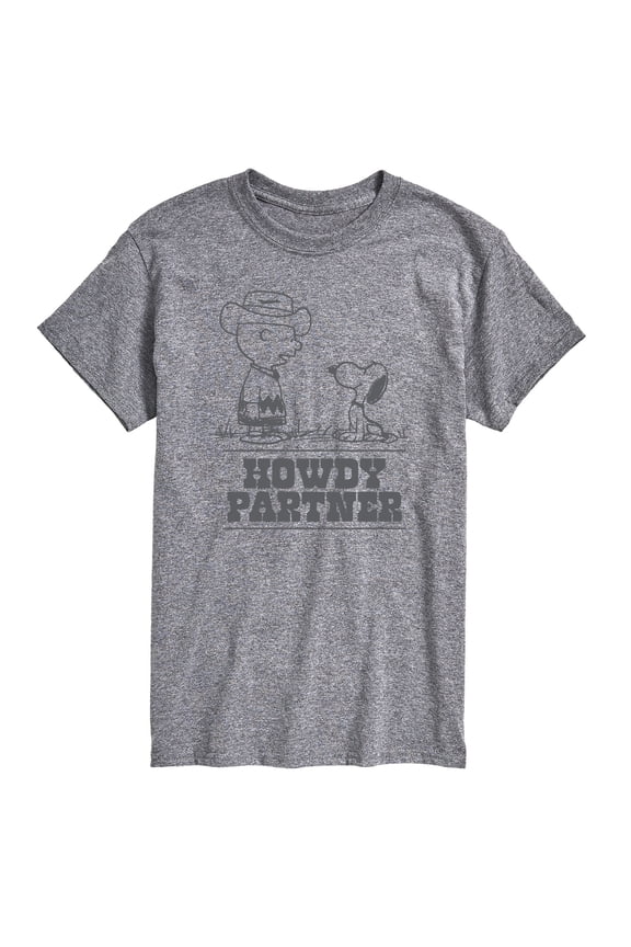 - Charlie Snoopy Howdy Partner - Men's Short Sleeve Graphic T-Shirt