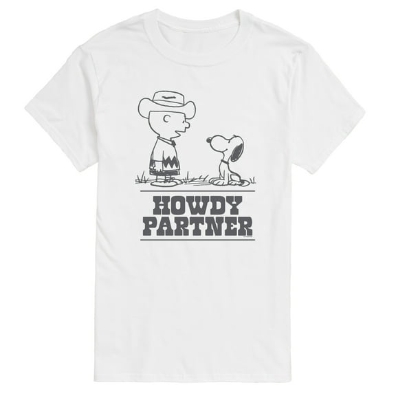 Peanuts - Charlie Snoopy Howdy Partner - Men's Short Sleeve Graphic T-Shirt