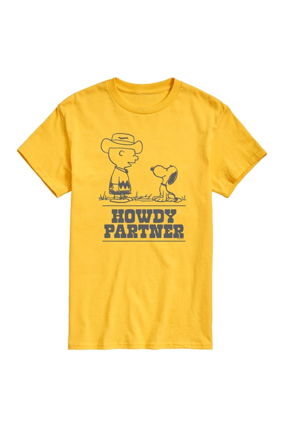 - Charlie Snoopy Howdy Partner - Men's Short Sleeve Graphic T-Shirt