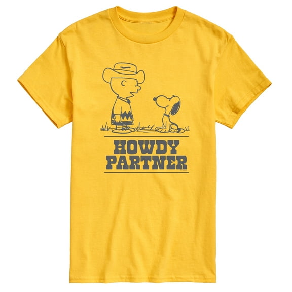 Peanuts - Charlie Snoopy Howdy Partner - Men's Short Sleeve Graphic T-Shirt