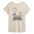 thumbnail image 1 of Peanuts - Charlie Snoopy Howdy Partner -Womens Oversized Graphic T-Shirt, 1 of 5