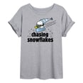 thumbnail image 1 of Peanuts - Chasing Snowflakes - Women's Oversized T-Shirt, 1 of 6