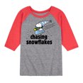 thumbnail image 1 of Peanuts - Chasing Snowflakes - Toddler And Youth Raglan Graphic T-Shirt, 1 of 7