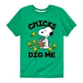 thumbnail image 1 of Peanuts - Chicks Dig Me - Toddler And Youth Short Sleeve Graphic T-Shirt, 1 of 5