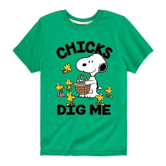 Peanuts - Chicks Dig Me - Toddler And Youth Short Sleeve Graphic T-Shirt