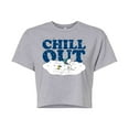 thumbnail image 1 of Peanuts - Chill Out - Juniors Cropped Cotton Blend T-Shirt, 1 of 6