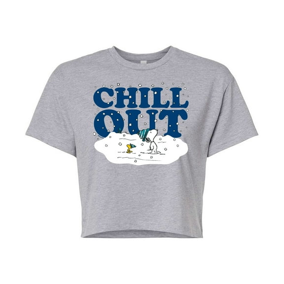 Peanuts - Chill Out - Juniors Cropped Cotton Blend T-Shirt