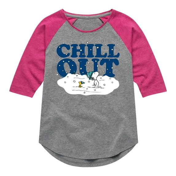 Peanuts - Chill Out - Toddler & Youth Girls Raglan Graphic T-Shirt