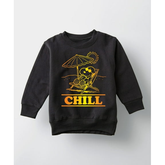 Peanuts - Chill Snoopy - Toddler And Youth Crewneck Fleece Sweatshirt