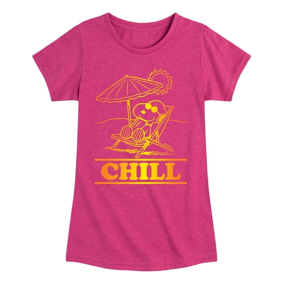 Peanuts - Chill Snoopy - Toddler And Youth Girls Short Sleeve Graphic T-Shirt