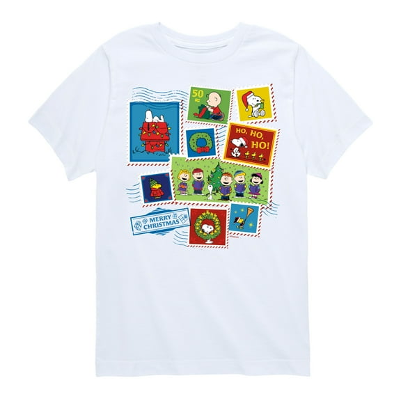 Peanuts - Christmas - 50 Cent Holiday Stamps - Toddler & Youth Short Sleeve Graphic T-Shirt