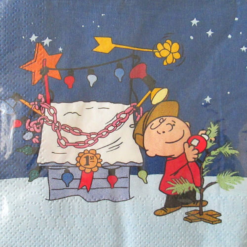 Peanuts Christmas Beverage Napkins Party Supplies 16 Pieces