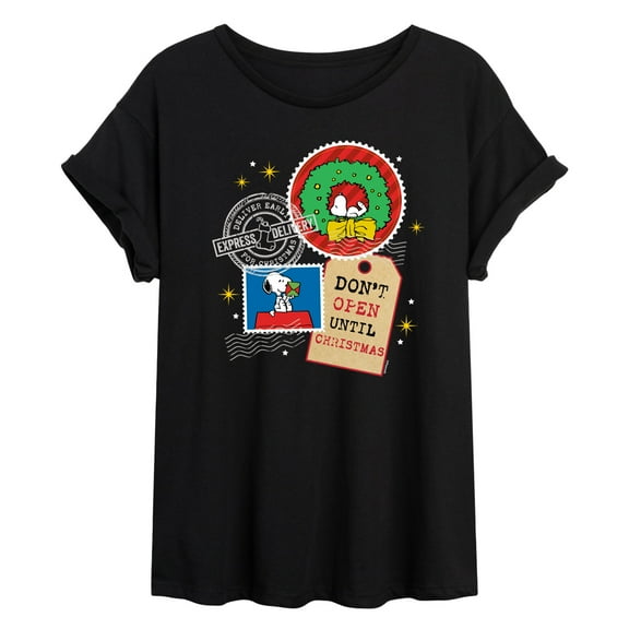 Peanuts - Christmas - Don't Open Until Christmas - Juniors Ideal Flowy Muscle T-Shirt