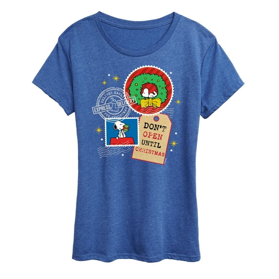 Peanuts - Christmas - Don't Open Until Christmas - Women's Short Sleeve Graphic T-Shirt
