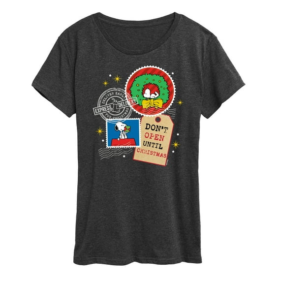Peanuts - Christmas - Don't Open Until Christmas - Women's Short Sleeve Graphic T-Shirt