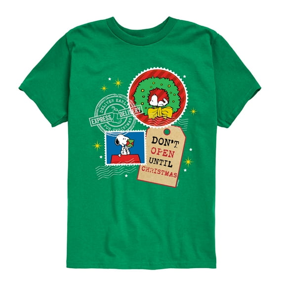 Peanuts - Christmas - Express Delivery: Don't Open Until Xmas - Toddler & Youth Short Sleeve T-Shirt