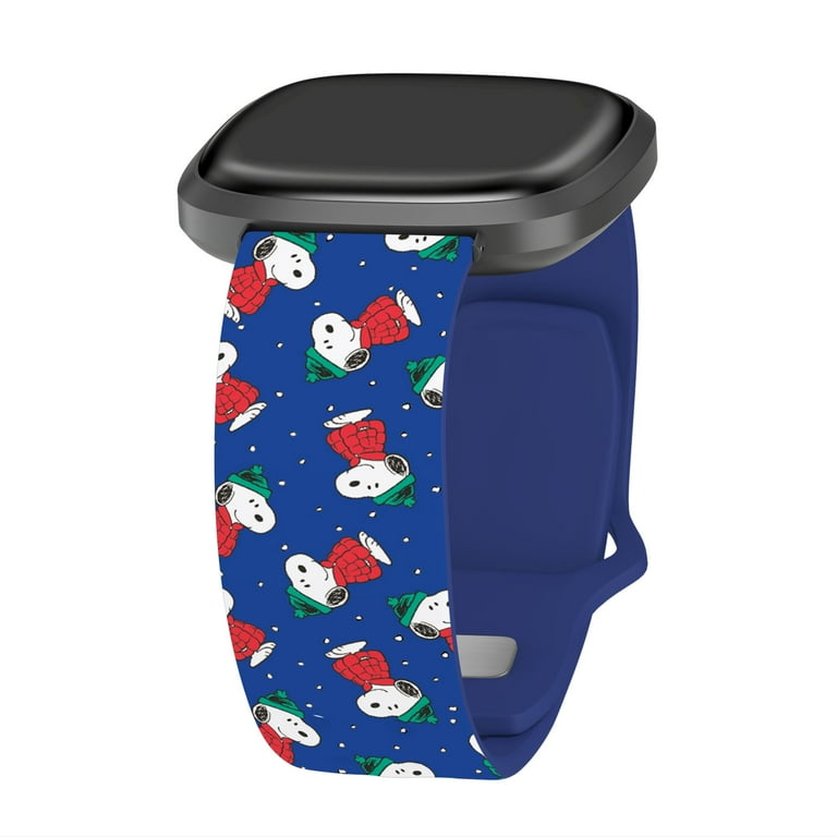Peanuts Christmas HD Watch Band Compatible with FitBit Versa 3 Sense 20mm Long Snoopy Blues Walmart