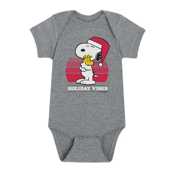 Peanuts - Christmas - Holiday Vibes & Hugs - Infant Baby One Piece