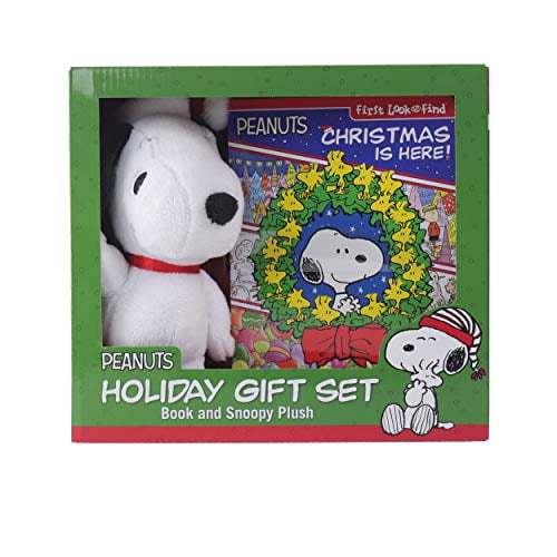 Pre-Owned Peanuts: Christmas Is Here! Holiday Gift Set: Book and Snoopy Plush (Look and Find) Paperback