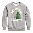 thumbnail image 1 of Peanuts - Christmas Is My Favorite  - Toddler And Youth Crewneck Fleece Sweatshirt, 1 of 6