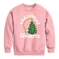 thumbnail image 1 of Peanuts - Christmas Is My Favorite  - Toddler And Youth Crewneck Fleece Sweatshirt, 1 of 5