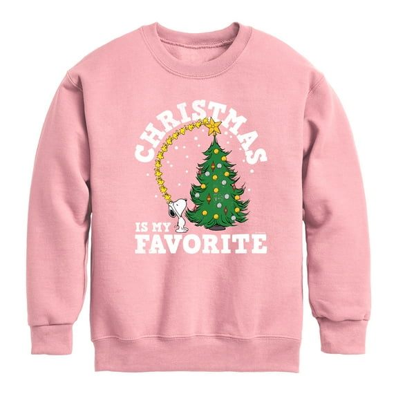Peanuts - Christmas Is My Favorite - Toddler And Youth Crewneck Fleece Sweatshirt