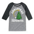 thumbnail image 1 of Peanuts - Christmas Is My Favorite  - Toddler And Youth Raglan Graphic T-Shirt, 1 of 6