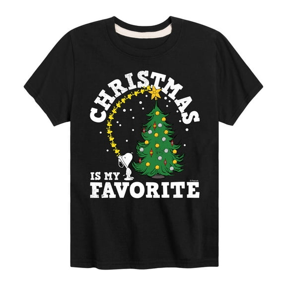 Peanuts - Christmas Is My Favorite - Toddler And Youth Short Sleeve Graphic T-Shirt