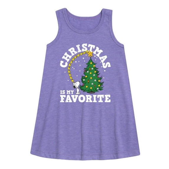 Peanuts - Christmas Is My Favorite - Toddler and Youth Girls A-line Dress