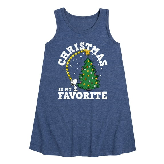 Peanuts - Christmas Is My Favorite - Toddler and Youth Girls A-line Dress