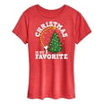 thumbnail image 1 of Peanuts - Christmas Is My Favorite - Women's Short Sleeve Graphic T-Shirt, 1 of 5