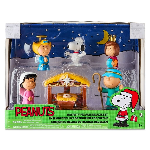 Peanuts Christmas Nativity Figure Set, Decorations and Toys, Kids Toys for Ages 3 up