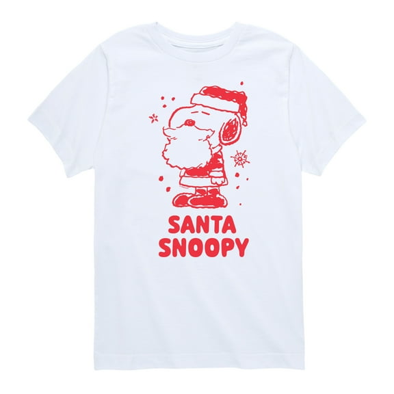 Peanuts - Christmas - Santa Snoopy Dressed In Red - Toddler & Youth Short Sleeve Graphic T-Shirt