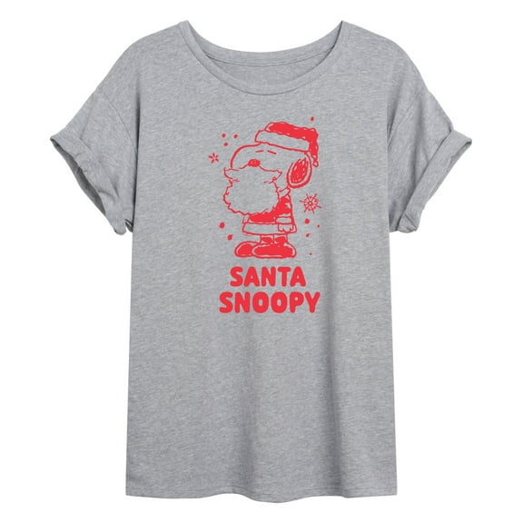 Peanuts - Christmas - Santa Snoopy - Juniors Ideal Flowy Muscle T-Shirt