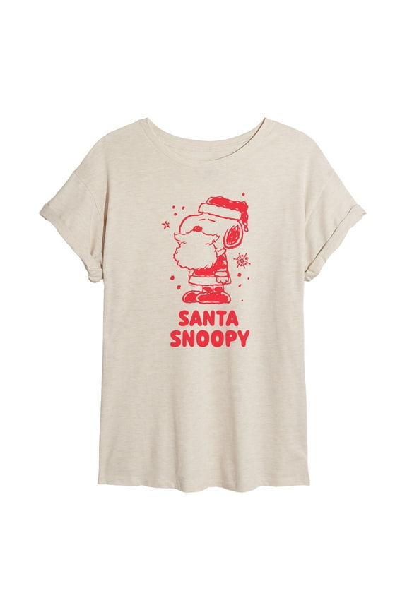 Peanuts - Christmas - Santa Snoopy - Women's Oversized T-Shirt