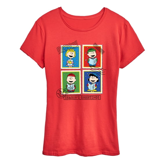 Peanuts - Christmas - Season's Greetings - Women's Short Sleeve Graphic T-Shirt