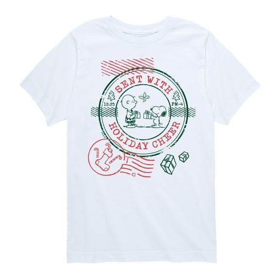 Peanuts - Christmas - Sent With Holiday Cheer - Toddler & Youth Short Sleeve Graphic T-Shirt