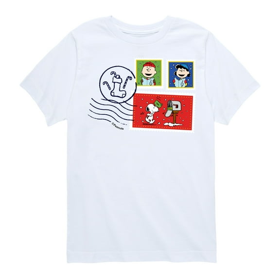 Peanuts - Christmas - Signs Of The Holidays Stamps - Toddler & Youth Short Sleeve Graphic T-Shirt