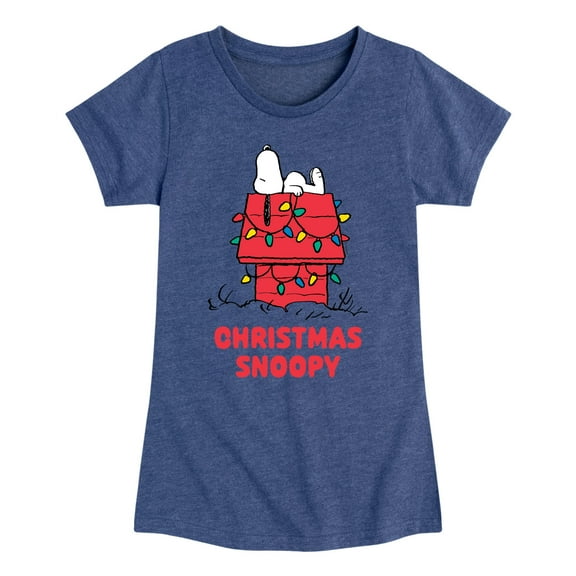 Peanuts - Christmas - Snoopy Star Gazing - Toddler & Youth Girls Short Sleeve Graphic T-Shirt