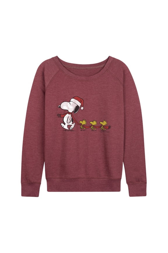 - Christmas Snoopy & Woodstock - Women's French Terry Long Sleeve Pullover