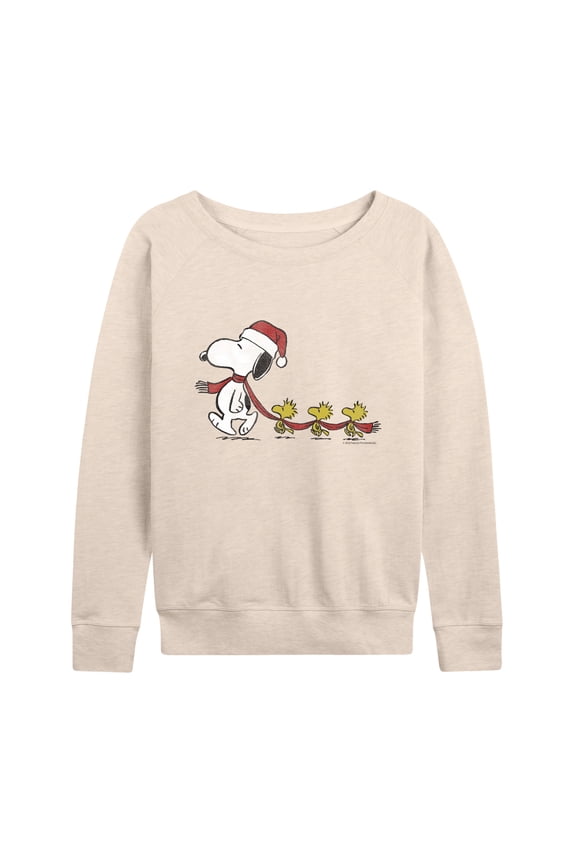 - Christmas Snoopy & Woodstock - Women's French Terry Long Sleeve Pullover