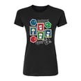 thumbnail image 1 of Peanuts - Christmas Stamps - Juniors Fitted Short Sleeve Graphic T-Shirt, 1 of 5