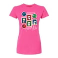 thumbnail image 1 of Peanuts - Christmas Stamps - Juniors Fitted Short Sleeve Graphic T-Shirt, 1 of 5