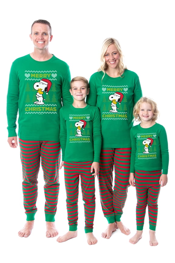Peanuts Christmas Ugly Sweater Tight Fit Cotton Family Pajama Set