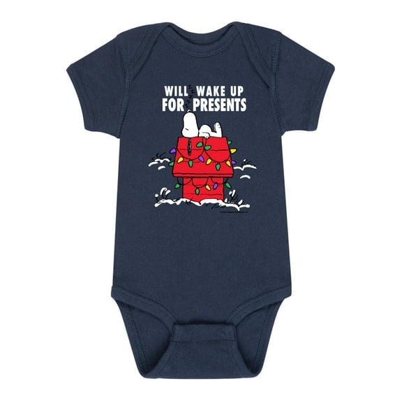 Peanuts - Christmas - Will Wake Up For Presents - Infant Baby One Piece