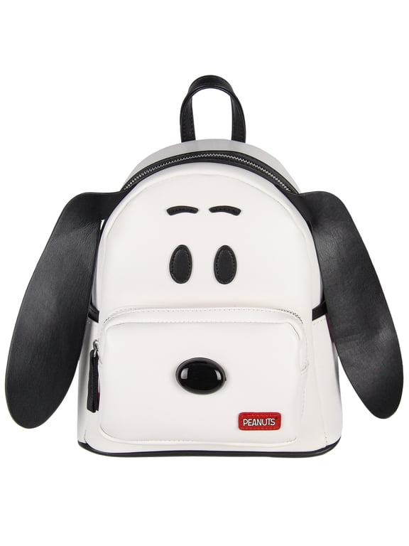 Peanuts Classic Comic Character Face Snoopy Zippered Mini Small Backpack Bag 10"