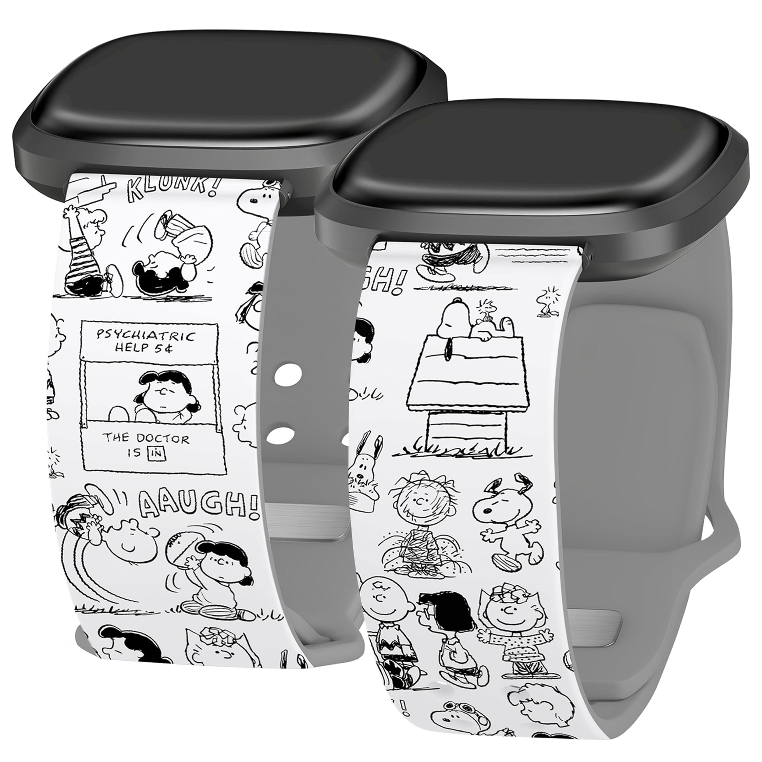 Peanuts Classic HD Unisex Watch Band Compatible with FitBit Versa 3 & Sense (20mm Short Comic Style) by Affinity Bands